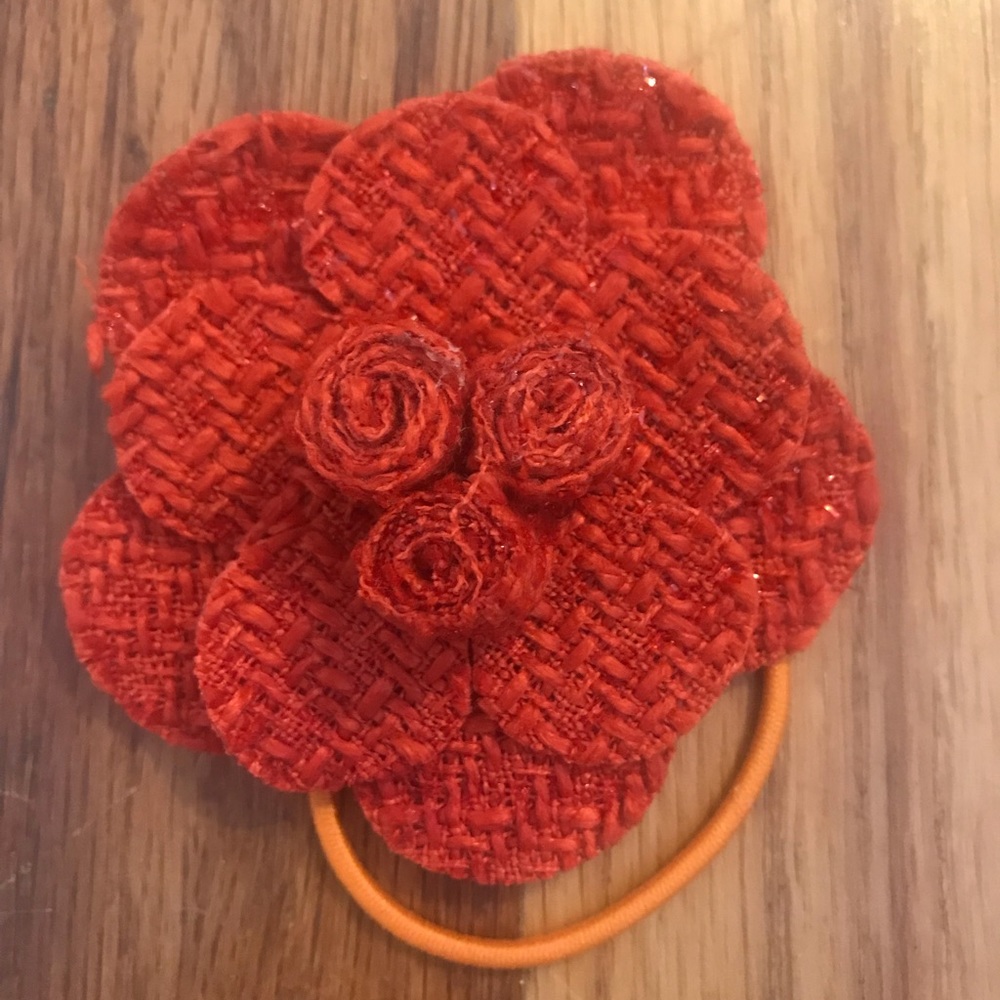 Hand Crafted Cotton Felt Flower Hair Clip Elastic